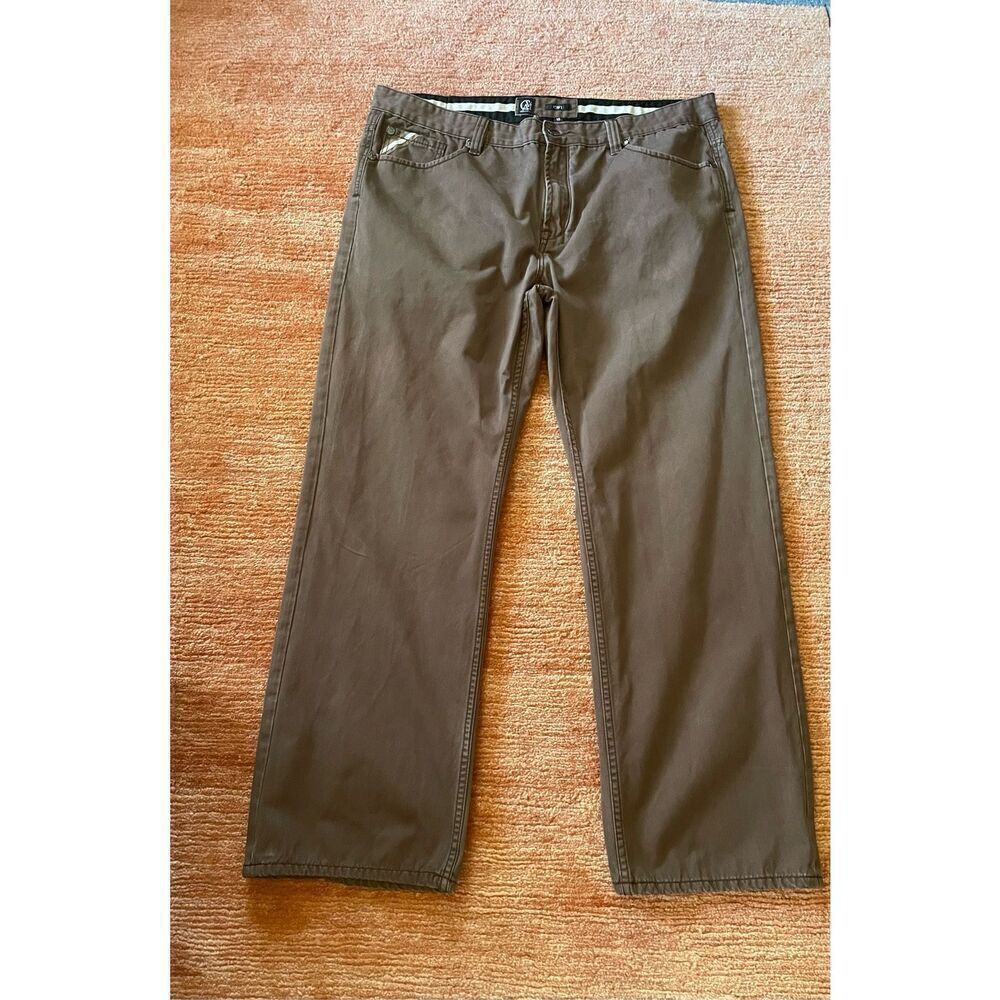 CAVI Regular Straight Brown  Cotton Jeans Men's Size 38